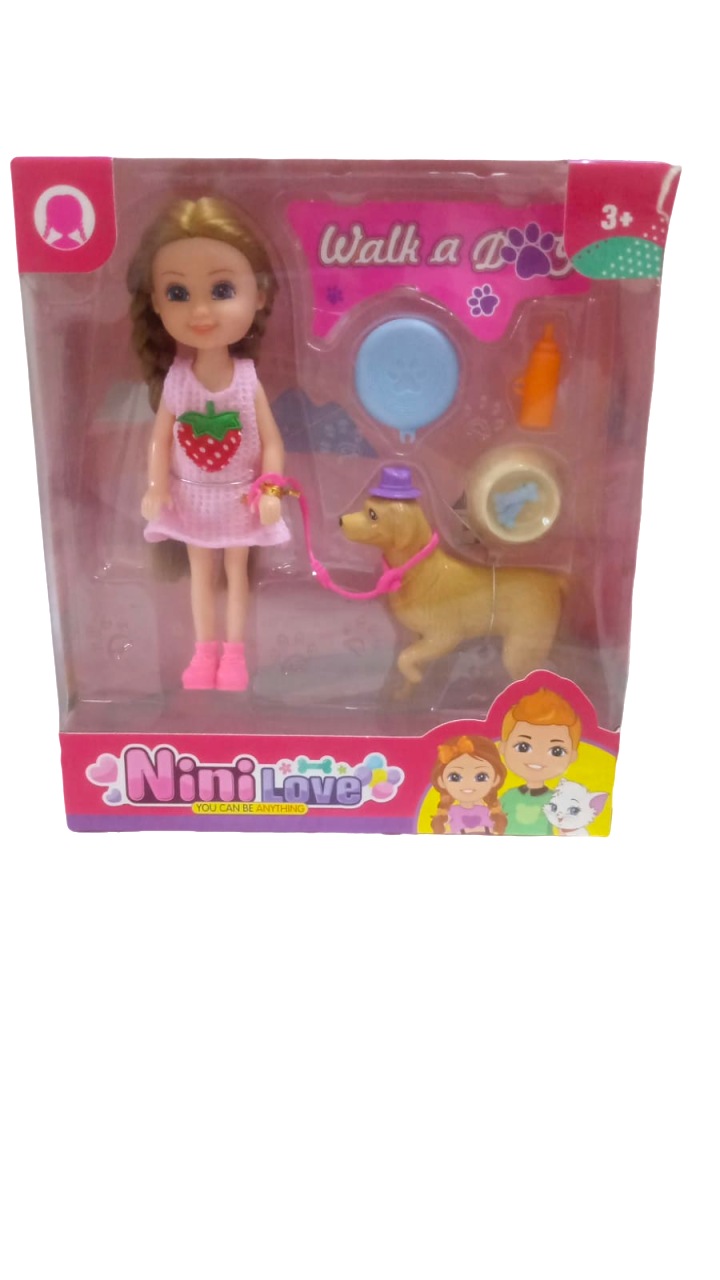 BONECA NINI LOVE C/ PETS